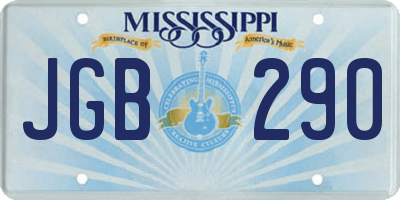 MS license plate JGB290