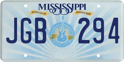 MS license plate JGB294
