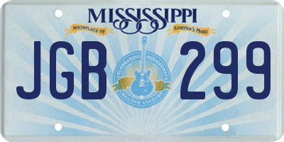 MS license plate JGB299