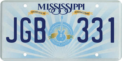 MS license plate JGB331