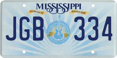 MS license plate JGB334