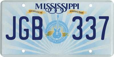 MS license plate JGB337