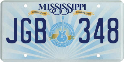 MS license plate JGB348