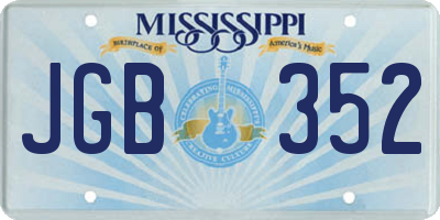 MS license plate JGB352