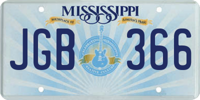 MS license plate JGB366