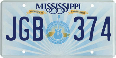 MS license plate JGB374