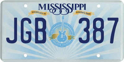 MS license plate JGB387