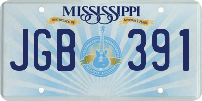 MS license plate JGB391