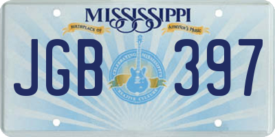 MS license plate JGB397