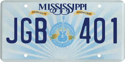 MS license plate JGB401