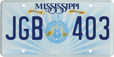 MS license plate JGB403