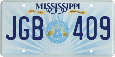 MS license plate JGB409