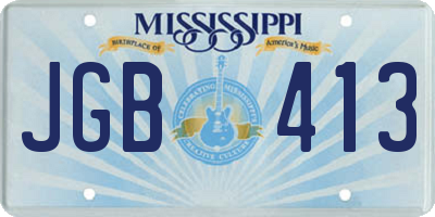MS license plate JGB413