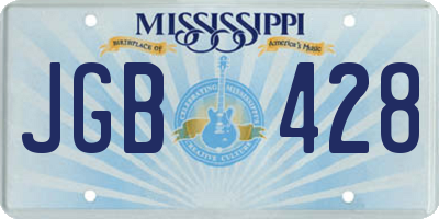 MS license plate JGB428