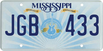 MS license plate JGB433