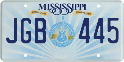 MS license plate JGB445