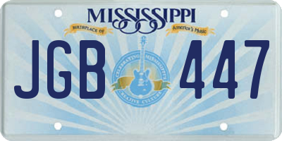 MS license plate JGB447