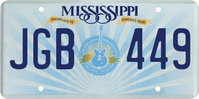 MS license plate JGB449