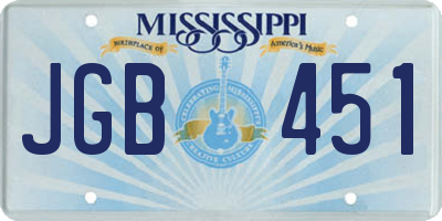 MS license plate JGB451