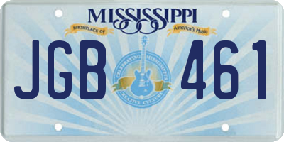 MS license plate JGB461
