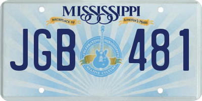 MS license plate JGB481