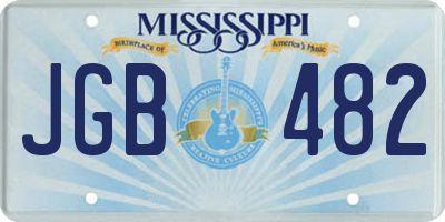 MS license plate JGB482