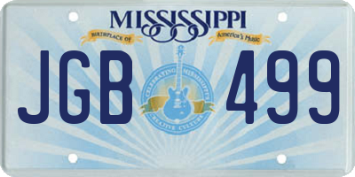 MS license plate JGB499