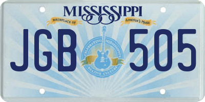 MS license plate JGB505