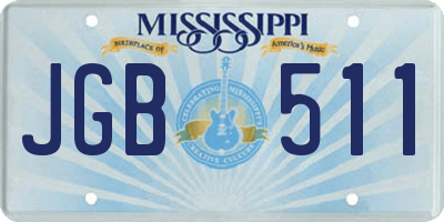 MS license plate JGB511