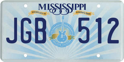 MS license plate JGB512