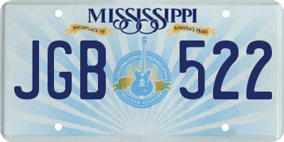 MS license plate JGB522