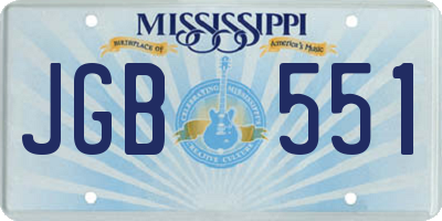 MS license plate JGB551