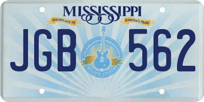 MS license plate JGB562