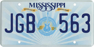 MS license plate JGB563