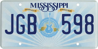 MS license plate JGB598