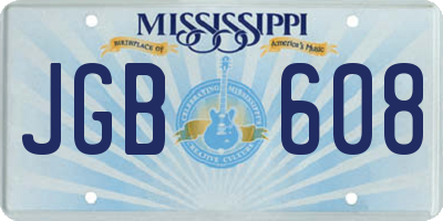 MS license plate JGB608
