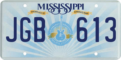 MS license plate JGB613