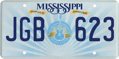 MS license plate JGB623