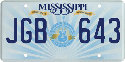 MS license plate JGB643