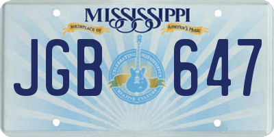 MS license plate JGB647