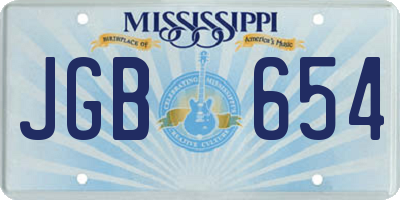 MS license plate JGB654