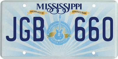 MS license plate JGB660