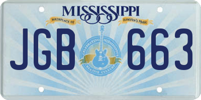 MS license plate JGB663