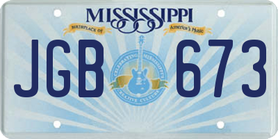 MS license plate JGB673