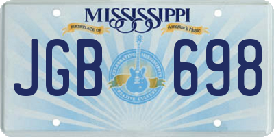 MS license plate JGB698