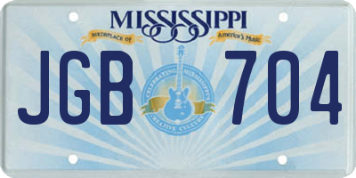MS license plate JGB704