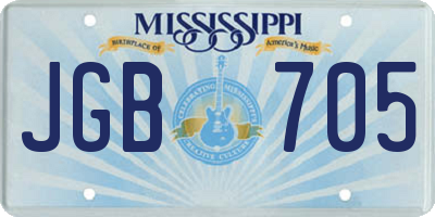 MS license plate JGB705