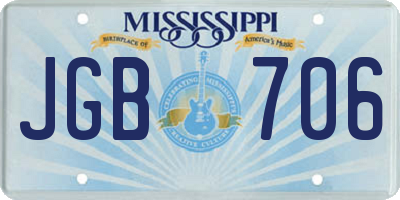 MS license plate JGB706