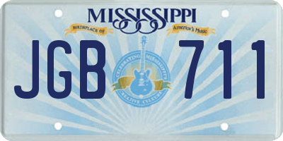 MS license plate JGB711