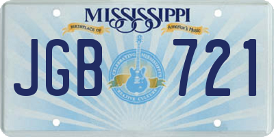 MS license plate JGB721